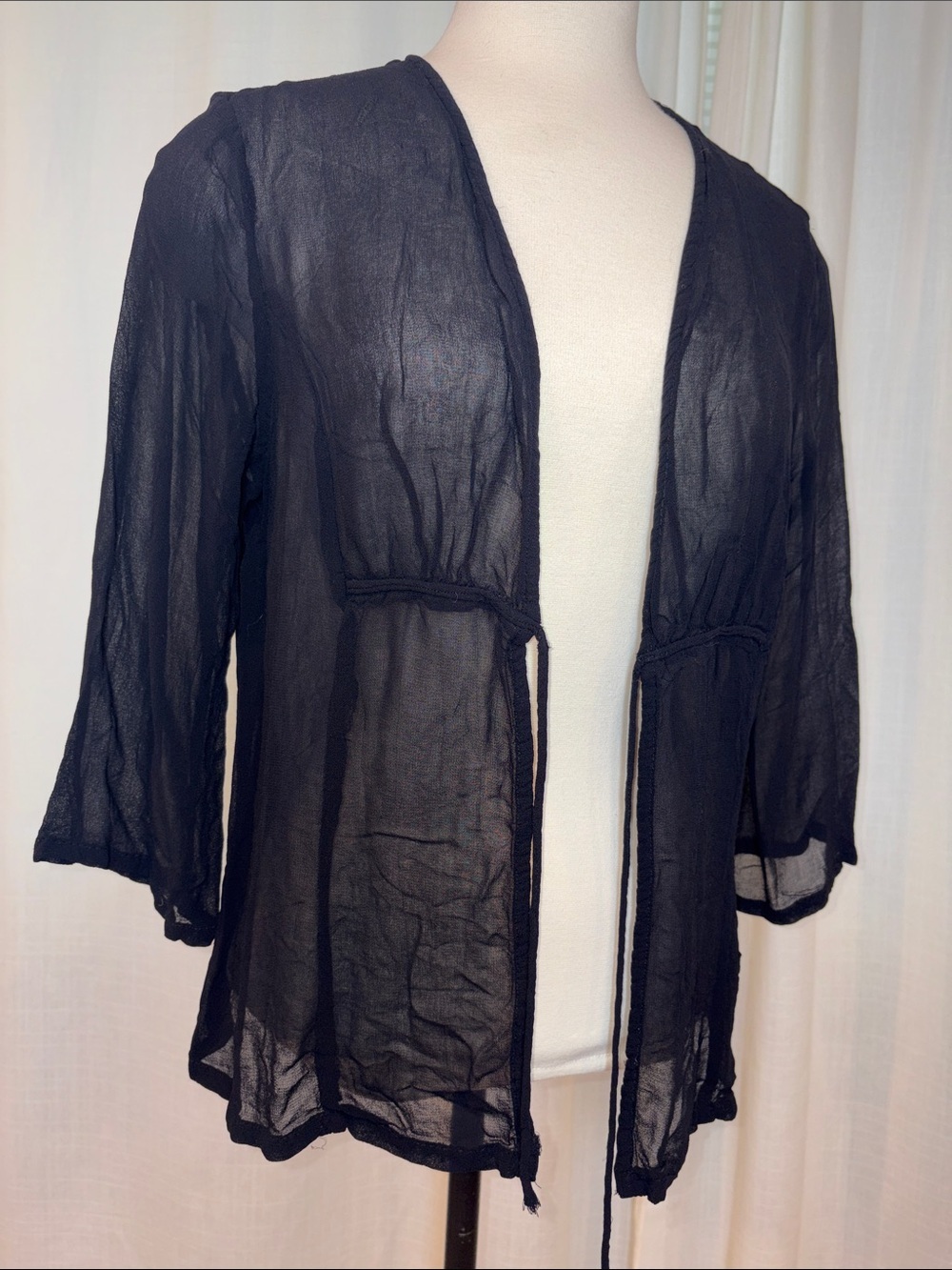 Luxury Brand Sheer Black Cover-Up Cardigan